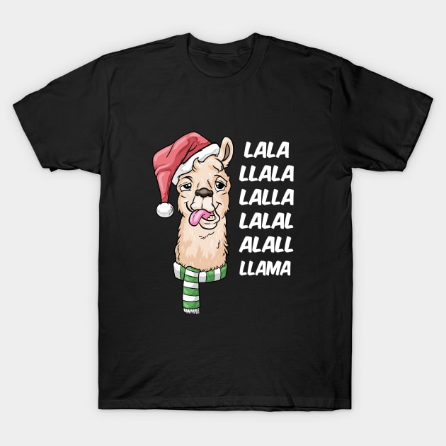 La La La Llama drunken Llama Christmas Funnx Alpaca T-Shirt by ELFEINHALB